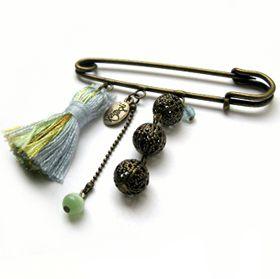 Les bijoux Viadoli - code promo ! BROCHE-POMPON-BLEU