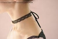 collier lingerie noire dentelle sexy erotique boudoir femme cou vampire