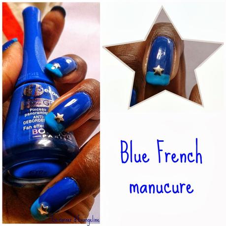Mancure bleue inspiration French [Studs étoilés inside]