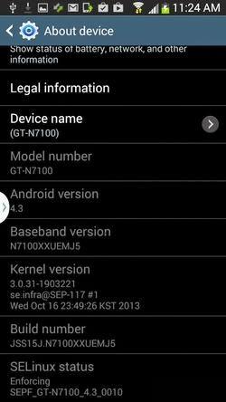 Android 4.3 Jelly Bean sur le Galaxy Note 2