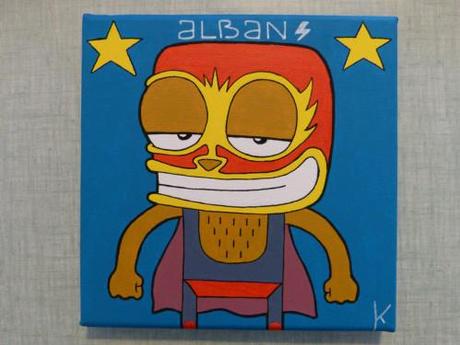 numéro 21 Alban peinture acrylique luchadore lutteur catch
