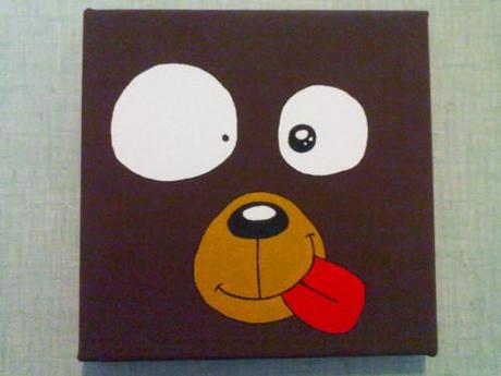numéro 37 peinture acrylique tête ours