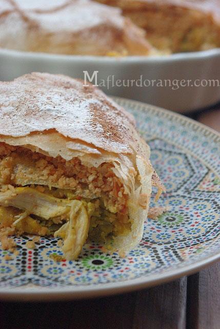 Pastilla traditionnelle : au poulet et amandes Pastilla au poulet