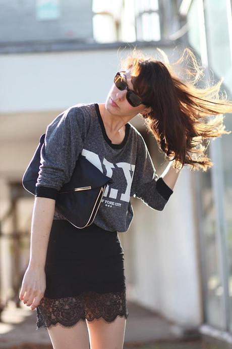 zara sweat nyc fashion jupe dentelle fashion blogger blog mode photo jupe dentelle The one