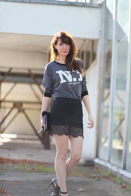 zara sweat nyc fashion jupe dentelle fashion blogger blog mode photo ny top The one
