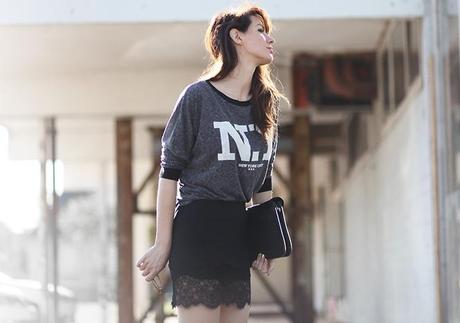 zara sweat nyc fashion jupe dentelle fashion blogger blog mode photo blog mode1 The one