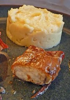 Lotte lardée à la coppa et purée de céleri Lotte lardée à la coppa et purée de céleri