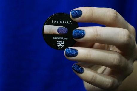 Sephora Nail designer effet 3D manucure swatch Paillettes bleues avis test