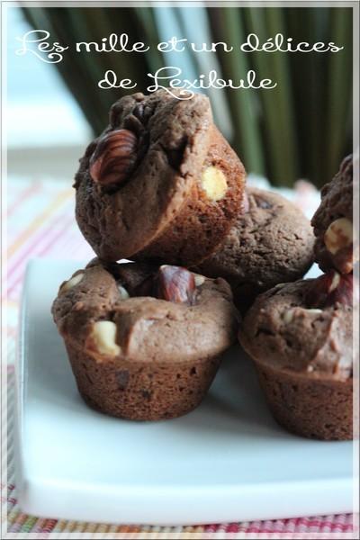 ~Mini muffins aux brisures de chocolat et aux noisettes~