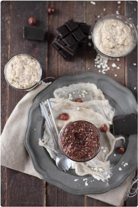Porridge bi goût : noisettes / chocolat Porridge bi goût : noisettes / chocolat