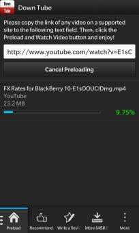 DownTube vous laisse regarder vos vidéos en offline (application BlackBerry 10)