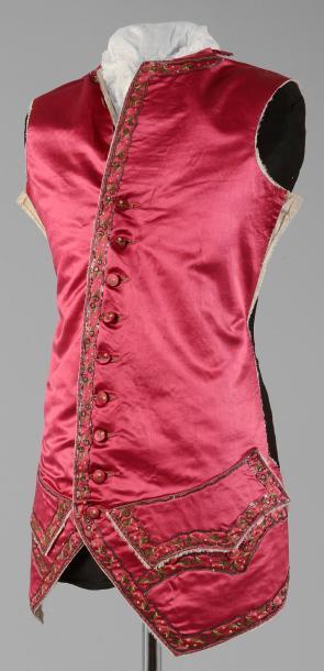 Vente d’étoffes, papiers peints, costumes et haute-couture Devant d'un gilet à basques démonté, époque Louis XVI