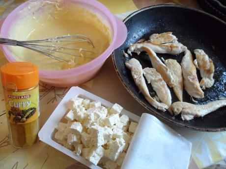 Cake au poulet, feta et curry Cake au poulet, feta et curry