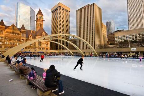 Nathan Phillips Square Ice Rink Toronto e1321546340320 Amazing Outdoor Ice Skating Rinks