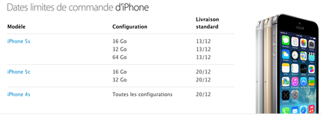 dates limites commandes iphone noel 2013