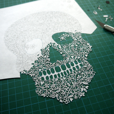 SUZY TAYLOR – skull paper art details