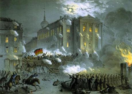Barricades à Berlin, mars 1848