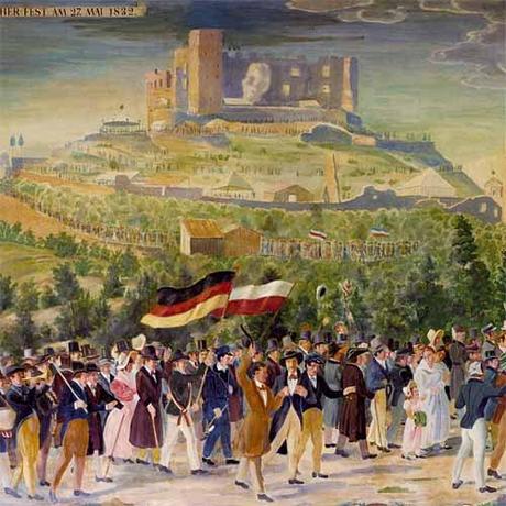 Fête nationaliste au château de Hambach (Palatinat du Rhin) en mai 1832