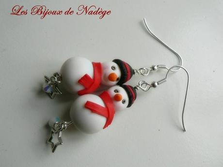 boucles d'oreille bonhomme de neige 2