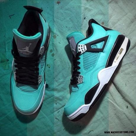 Air Jordan 4 Tiffany Customs par Mache air-jordan-4-tiffany-customs
