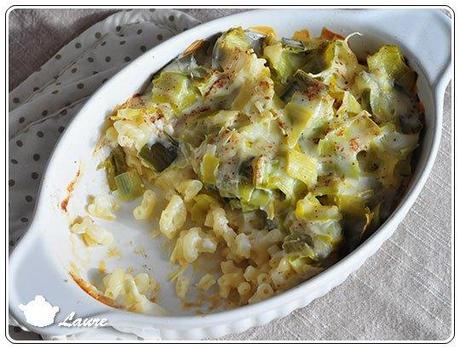 Gratin au poireau et aux pâtes Gratin pâtes et poireau