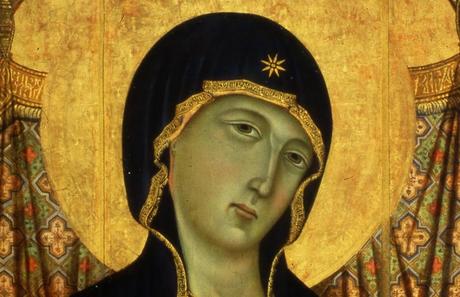 Détail visage - Duccio di Buoninsegna -  Madonne Rucellai - 1285 -  Galleria degli Uffizi - Florence