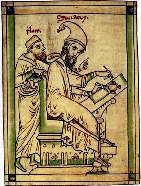 Socrate et Platon, entre 1230 et 1259, Bibliothèque Bodléienne, Université d’Oxford