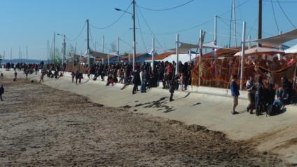 Bagad et banda autour des cabanes fête P1410183