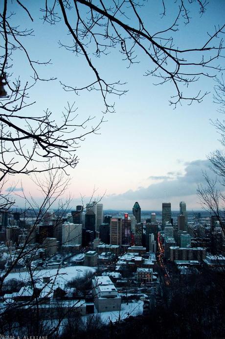 Neige et coucher de soleil au Mont-Royal Neige et coucher de soleil au Mont-Royal