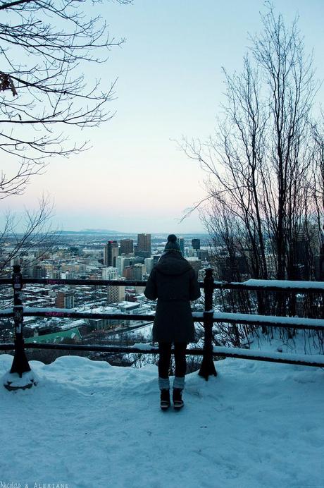 Neige et coucher de soleil au Mont-Royal Neige et coucher de soleil au Mont-Royal