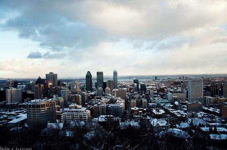 Neige et coucher de soleil au Mont-Royal Neige et coucher de soleil au Mont-Royal