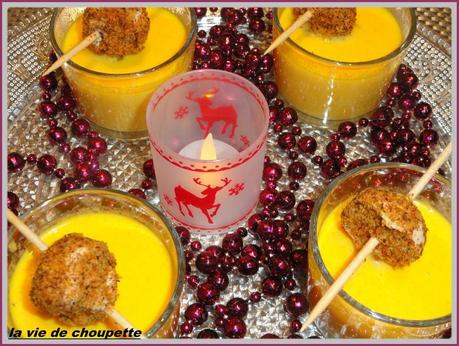 VELOUTE DE CAROTTES ET BOULETTES DE FOIE GRAS PANEES recette pour noel 2013 009