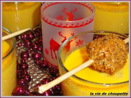 VELOUTE DE CAROTTES ET BOULETTES DE FOIE GRAS PANEES recette pour noel 2013 010