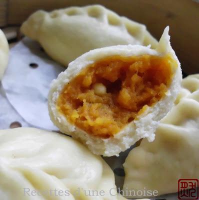 Baozi à la patate douce, pomme et vanille 红薯香草包子