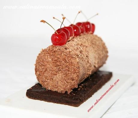 Bûchette au chocolat et aux griottes Bûche chocolat4