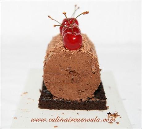 Bûchette au chocolat et aux griottes Bûche chocolat3