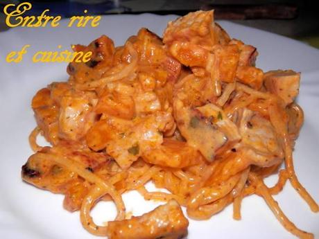 Spaghettis au potimarron et au poulet à la crème et Partenariat Ecophil (Epices) PC050108 sur Imagesia