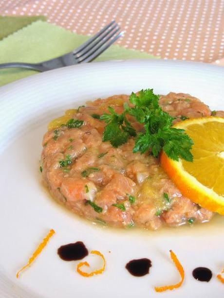 Tartare de saumon à l'orange Tartare de saumon à l'orange