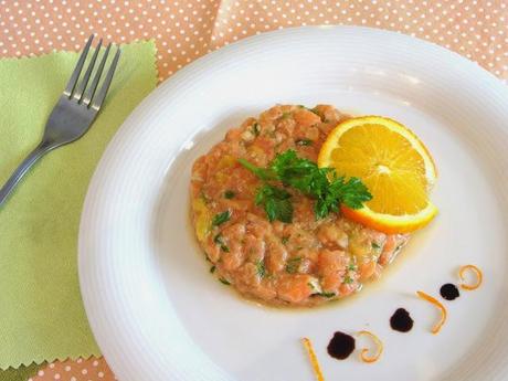 Tartare de saumon à l'orange Tartare de saumon à l'orange