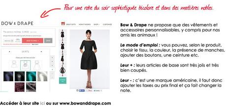 La folie des vêtements et accessoires personnalisables Bow and Drape une marque de vêtements personnalisables