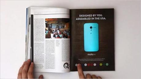 Motorola vous permet de changer la couleur du Moto X sur une publicitĂŠ papier
