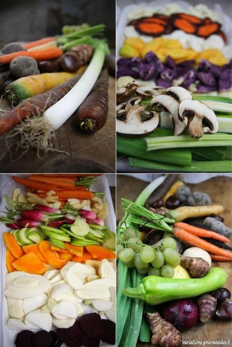 Composition de légumes d'automne glacés, verveine et thym