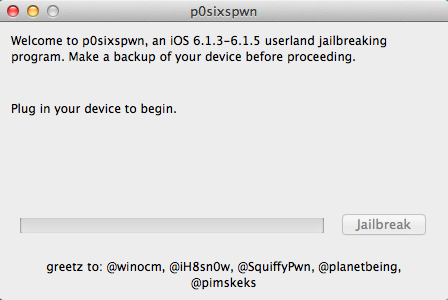P0sixspwn : Jailbreak iOS 6.1.3/6.1.4/6.1.5 Untethered iPhone, iPad, iPod Touch P0sixspwn jailbreak