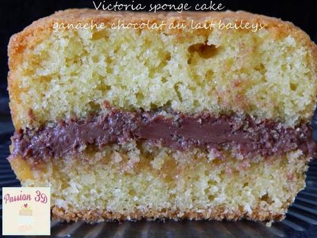Victoria sponge cake / ganache chocolat au lait au baileys