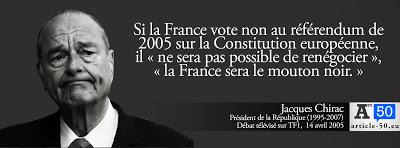 Citation de Jacques Chirac pour le oui à la Constitution Européenne
