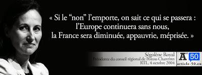 Citation de Ségolène Royal pour le oui à la Constitution Européenne