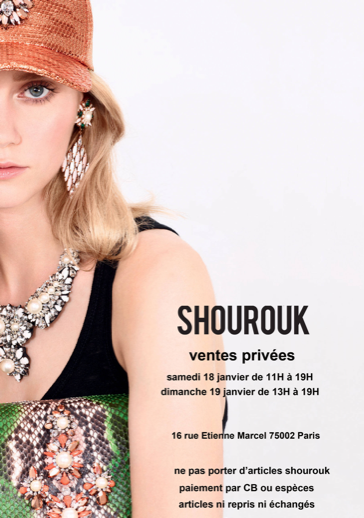 Vente privée Shourouk shourouk soldes presse