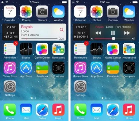 Jailbreak iOS 7: MiniPlayer inspiré de Music Widget sur iPhone jailbreaké...