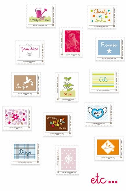 Faire-part et timbres assortis