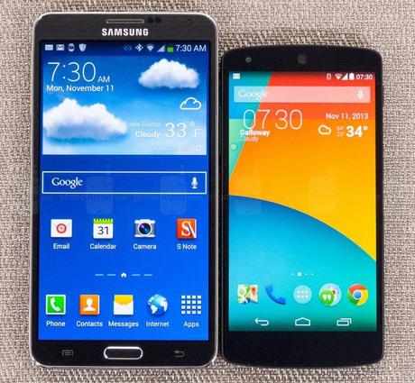 Comparatif Galaxy Note 3 vs Nexus 5 : lequel acheter ? Galaxy Note 3 vs Nexus 5